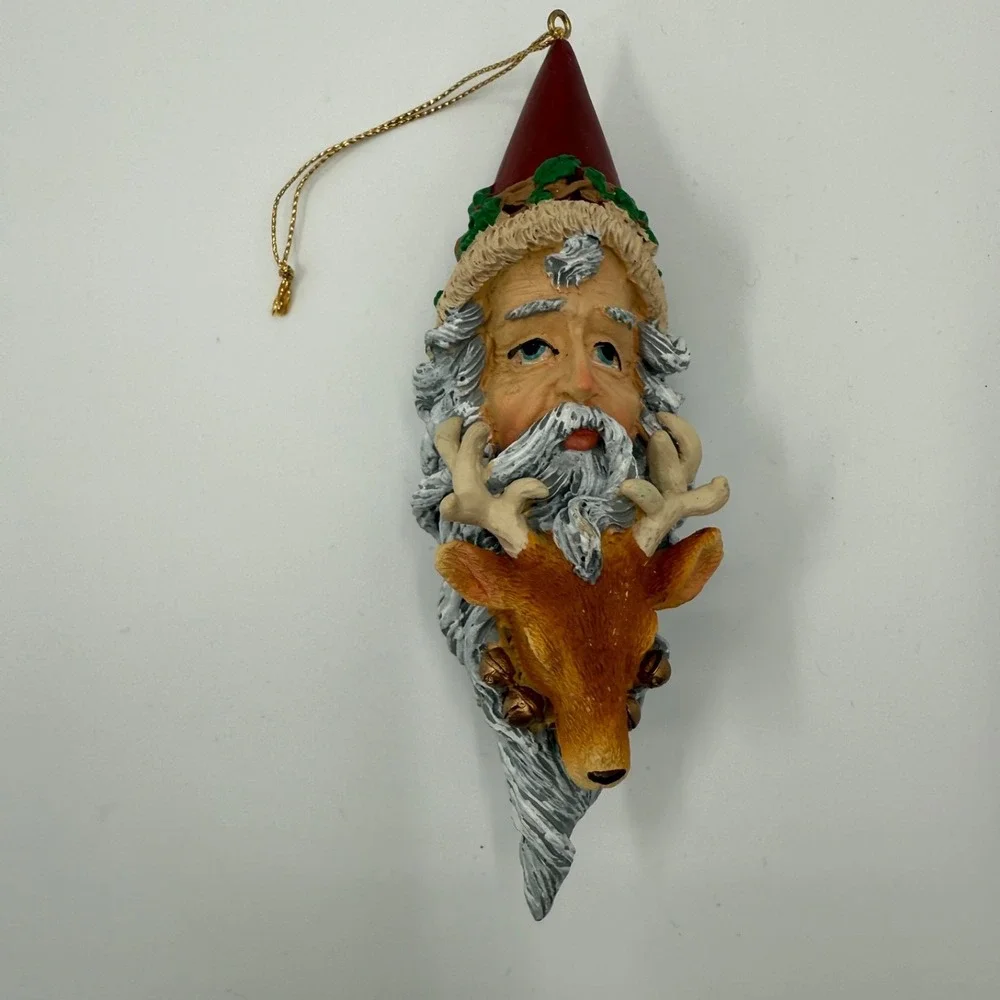 Vintage Santa Clause Ornament Lot Of 4 Bear Lamb‎ Deer
